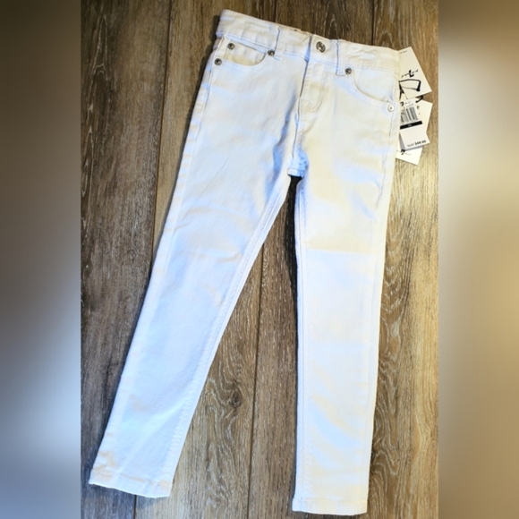 Girl's  7 for All Mankind Super Skinny White Denim Stretch Jeans Size 6X - Picture 1 of 8